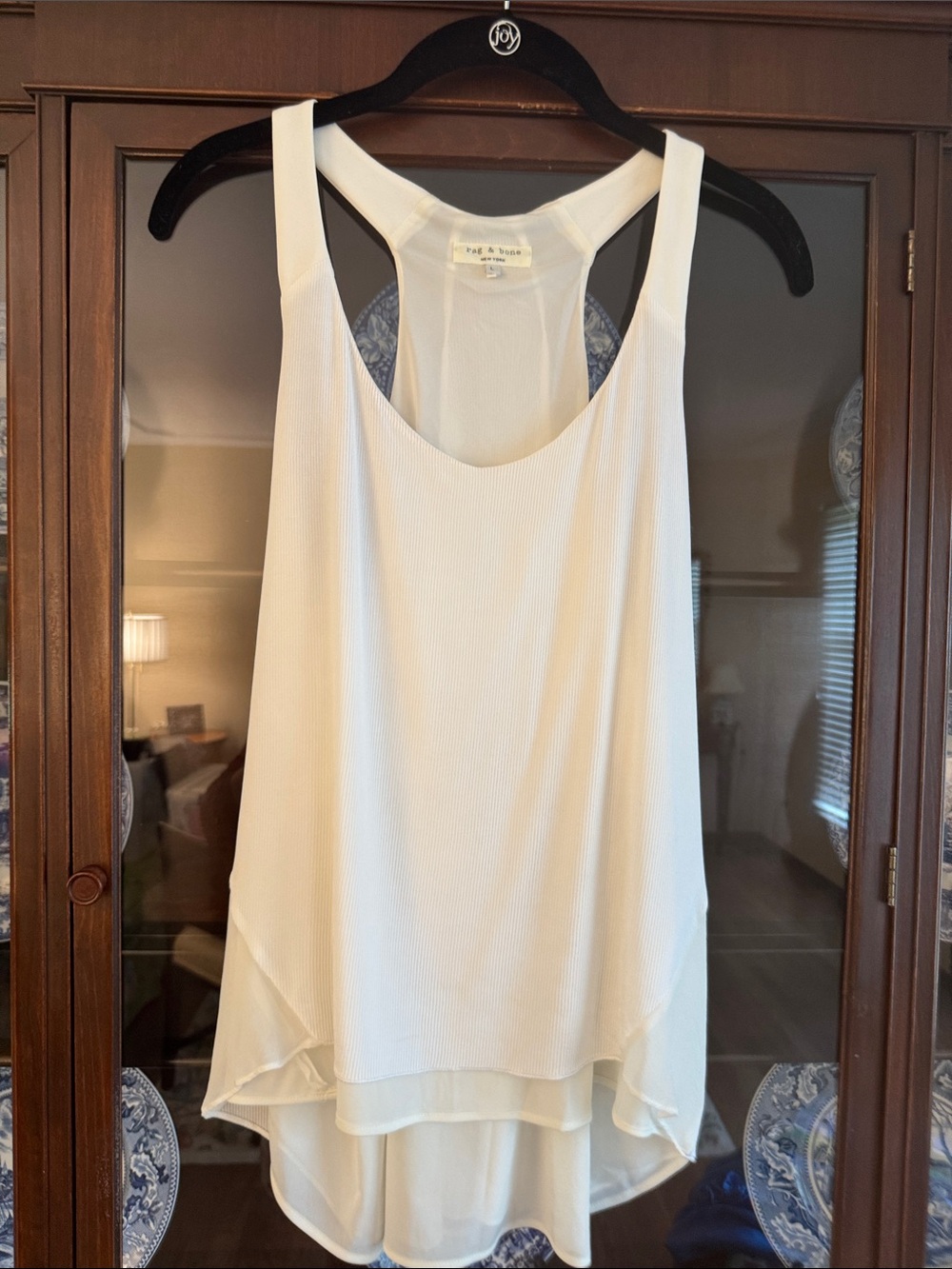 rag & bone White Racerback Layered Tank Top
